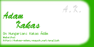 adam kakas business card